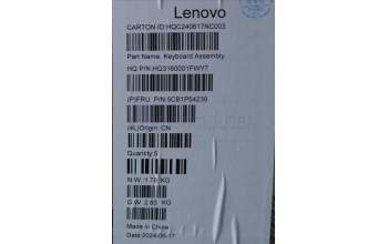 Lenovo 5CB1P54239 Tastatur inkl. TopcaseASM UKR H83E2 LG PST DIS