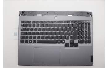 Lenovo 5CB1P55279 C-Cover with keyboard, Nordic, Luna Grey, Backlight, UK