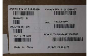 Lenovo 5CB1P55420 Tastatur inkl. Topcase ASM ENG C 83DG LGRGBAI