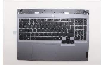 Lenovo 5CB1P55540 C-Cover with keyboard, Portuguese, Luna Grey, RGB Backlight, UK