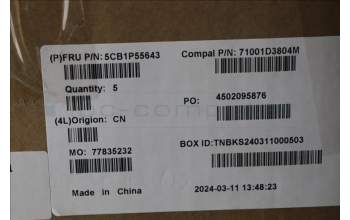 Lenovo 5CB1P55643 C-Cover with keyboard, Switzerland, Luna Grey, RGB Backlight, UK