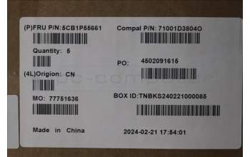 Lenovo 5CB1P55661 C-Cover with keyboard, Czech Slovakian, Luna Grey, RGB Backlight, UK