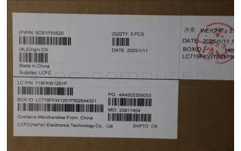 Lenovo 5CB1P55820 C-Cover with keyboard, French, Luna Grey, Non-Fingerprint, US