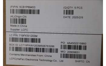 Lenovo 5CB1P69453 C-Cover with keyboard, UK English, Luna Grey, Non-Fingerprint, UK