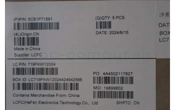 Lenovo 5CB1P71891 C-Cover with keyboard, Czech Slovakian, Black, Non-Fingerprint, UK