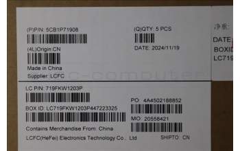 Lenovo 5CB1P71908 C-Cover with keyboard, Slovenian, Black, Non-Fingerprint, UK