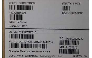 Lenovo 5CB1P71909 C-Cover with keyboard, Spanish, Black, Non-Fingerprint, UK