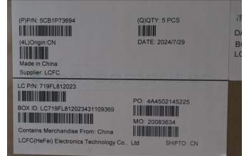 Lenovo 5CB1P73694 C-Cover with keyboard, Russian, Black, Non-Fingerprint, US