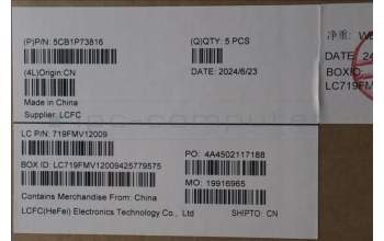 Lenovo 5CB1P73816 C-Cover with keyboard, Czech Slovakian, Cosmic Blue, UK