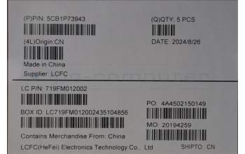 Lenovo 5CB1P73943 C-Cover with keyboard,Thai,Storm Grey,Non_Fingerprint