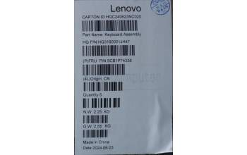 Lenovo 5CB1P74338 C-Cover with keyboard, French, Luna Grey, FingerPrint, US
