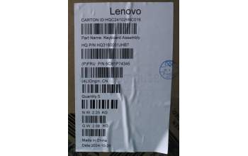 Lenovo 5CB1P74345 C-Cover with keyboard, Hungarian, Luna Grey, FingerPrint