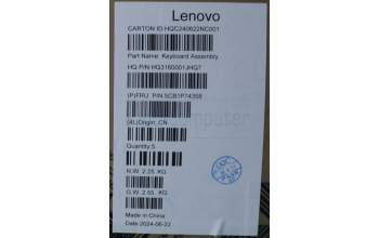 Lenovo 5CB1P74358 C-Cover with keyboard, UK English, Cosmic Blue, FingerPrint, UK