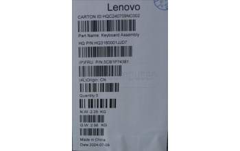 Lenovo 5CB1P74381 C-Cover with keyboard, Switzerland, Cosmic Blue, FingerPrint, UK