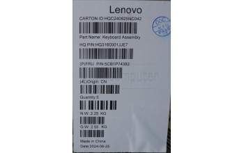 Lenovo 5CB1P74382 C-Cover with keyboard, US English Euro, Cosmic Blue, FingerPrint, US