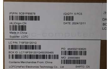 Lenovo 5CB1P85678 C-Cover with keyboard, Slovenian, TouchPad, UK