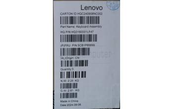 Lenovo 5CB1P85699 C-Cover with keyboard, US English Euro, Luna Grey, FingerPrint, US