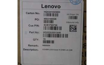 Lenovo 5CB1P85730 LCD Cover, 21NH, Luna Grey, 2.5K