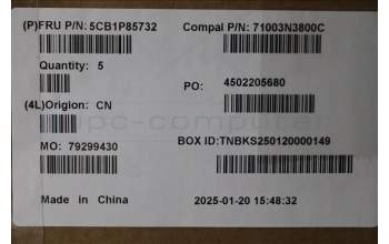 Lenovo 5CB1P85732 C-Cover with keyboard, UK English, Luna Grey, Backlight, UK