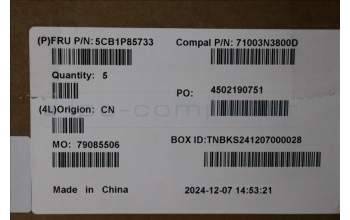 Lenovo 5CB1P85733 C-Cover with keyboard, German, Luna Grey, Backlight, UK