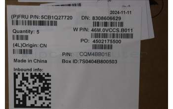 Lenovo 5CB1Q27720 C-Cover with keyboard, German, Cloud Grey, Backlight, UK