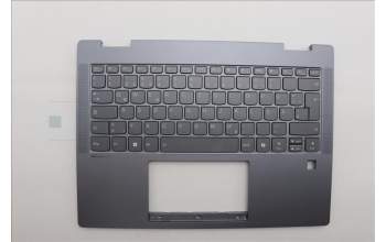 Lenovo 5CB1Q43239 C-Cover with keyboard, German, Luna Grey, Fingerprint, UK