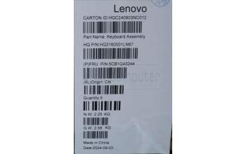 Lenovo 5CB1Q43244 C-Cover with keyboard, Hebrew, Luna Grey, Fingerprint, US