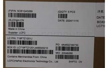 Lenovo 5CB1Q43269 C-Cover with keyboard, French, Luna Grey, Backlight, US