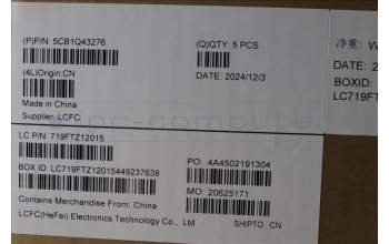 Lenovo 5CB1Q43276 C-Cover with keyboard, Italian, Luna Grey, Backlight, UK