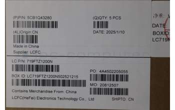 Lenovo 5CB1Q43280 C-Cover with keyboard, Nordic, Luna Grey, Backlight, UK