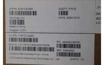 Lenovo 5CB1Q43285 C-Cover with keyboard, Switzerland, Luna Grey, Backlight, UK