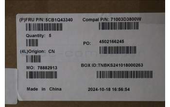 Lenovo 5CB1Q43340 C-Cover with AI keyboard, Portuguese, Cloud Grey, Backlight, Fingerprint, UK