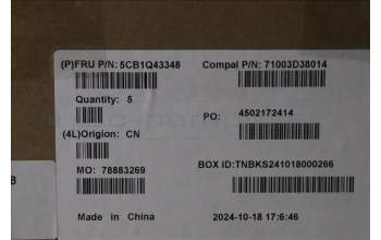 Lenovo 5CB1Q43348 C-Cover with AI keyboard, Belgian, Cloud Grey, Backlight, Fingerprint, UK