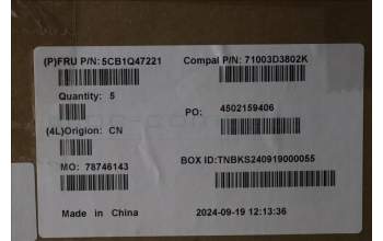 Lenovo 5CB1Q47221 C-Cover with AI keyboard, Spanish, Cloud Grey, Non-Backlight, Fingerprint, UK