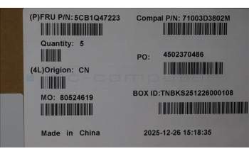 Lenovo 5CB1Q47223 C-Cover with AI keyboard, Portuguese, Cloud Grey, Non-Backlight, Fingerprint, UK