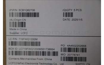 Lenovo 5CB1Q62706 C-Cover with keyboard, US English Euro, Luna Grey, Backlight, US