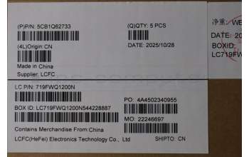 Lenovo 5CB1Q62733 C-Cover with keyboard, Slovenian, Luna Grey, Backlight, UK