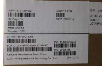 Lenovo 5CB1Q64052 C-Cover with keyboard, UK English, Luna Grey, Non-Backlight, UK