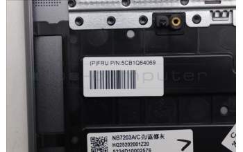 Lenovo 5CB1Q64069 C-Cover with keyboard, Italian, Luna Grey, Backlight, UK