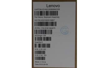 Lenovo 5CB1Q64075 C-Cover with keyboard, Russian, Luna Grey, Backlight, US