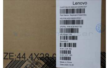 Lenovo 5CB1R07730 C-Cover with keyboard, Belgian, Luna Grey, Backlight, 3CELL, UK