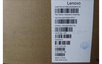 Lenovo 5CB1R07733 C-Cover with keyboard, Czech Slovakian, Luna Grey, Backlight, 3CELL, UK