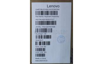 Lenovo 5CB1R07808 C-Cover with keyboard, Nordic, Luna Grey, Backlight, 4CELL, UK