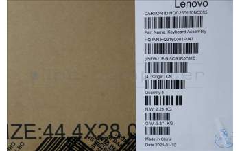 Lenovo 5CB1R07810 C-Cover with keyboard, Russian, Luna Grey, Backlight, 4CELL, US