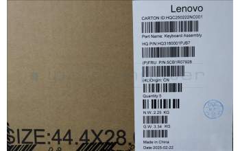 Lenovo 5CB1R07928 C-Cover with keyboard, UK English, Luna Grey, Backlight, 4CELL, UK
