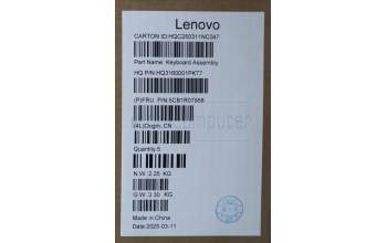 Lenovo 5CB1R07958 C-Cover with keyboard, UK English, Luna Grey, Non-Backlight, 4CELL, UK