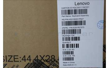 Lenovo 5CB1R07975 C-Cover with keyboard, Italian, Cosmic Blue, Backlight, 3CELL, UK