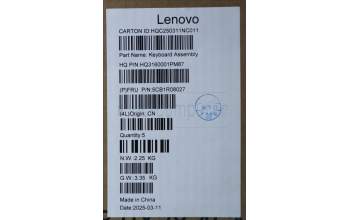 Lenovo 5CB1R08027 C-Cover with keyboard, French, Cosmic Blue, Backlight, 4CELL, US