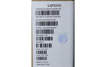 Lenovo 5CB1R08057 C-Cover with keyboard, French, Cosmic Blue, Non-Backlight, 4CELL, US