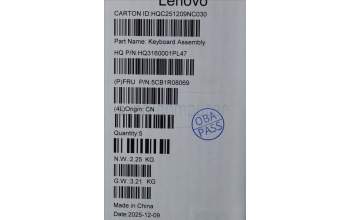 Lenovo 5CB1R08069 C-Cover with keyboard, Nordic, Cosmic Blue, Non-Backlight, 4CELL, UK